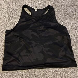 90 Degree by Reflex Black/Gray Camo Racerback Workout Tank Top Size L